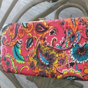 Floral feathered wallet